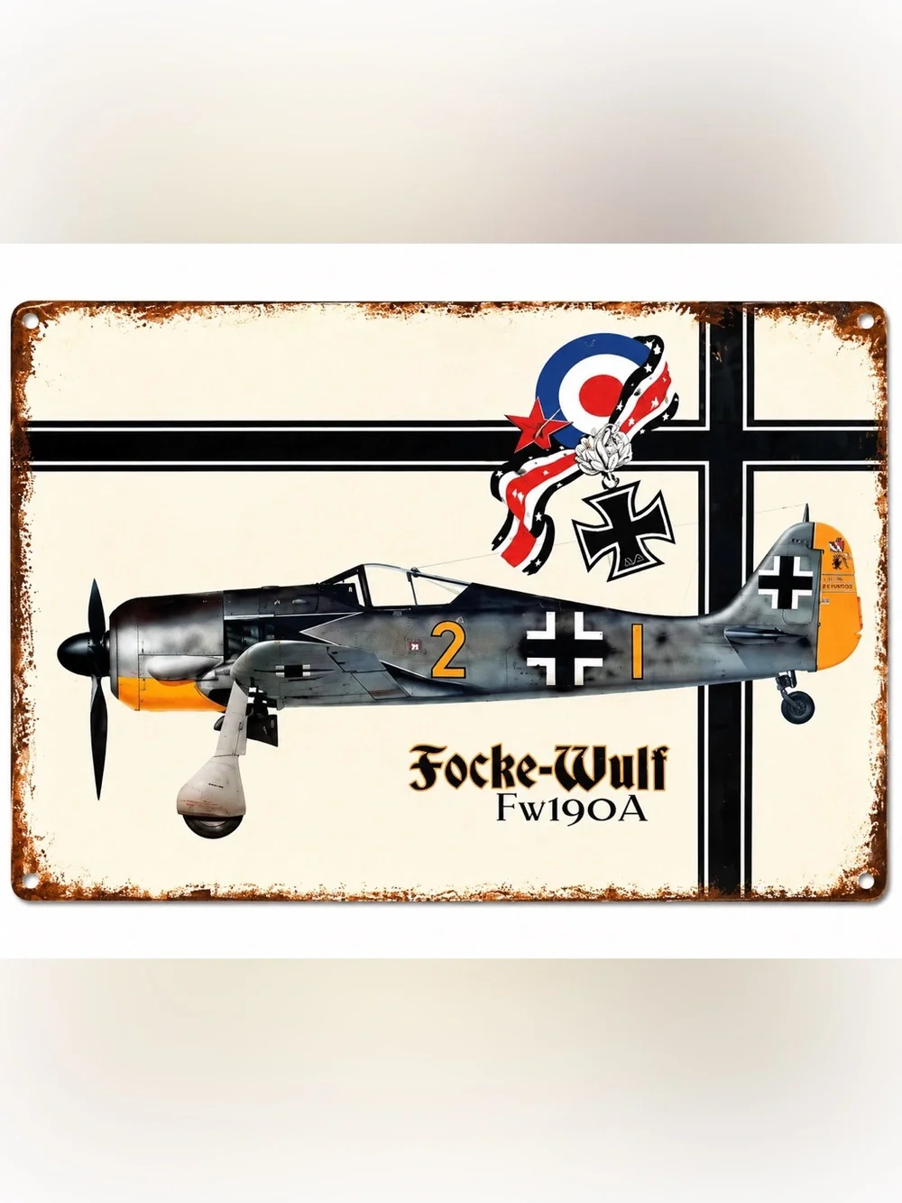 NEW Heavy Duty Steel Focke-Wulf FW190A Metal Sign